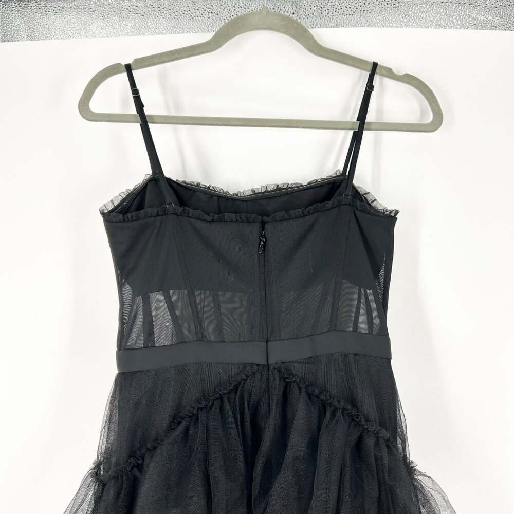 NWT BCBGMaxAzria Corset Tiered Tulle Gown in Black - Picture 7 of 9